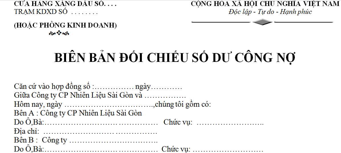 Mẫu biên bản đối chiếu công nợ rất cần thiết để kế toán kiểm tra
