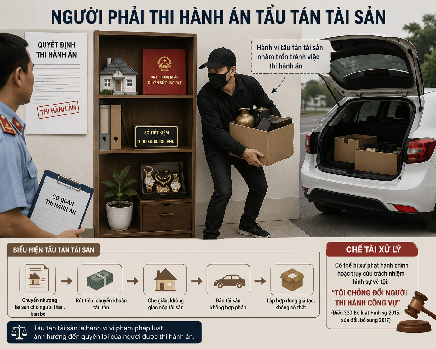 Hành vi tẩu tán tài sản của người phải thi hành án