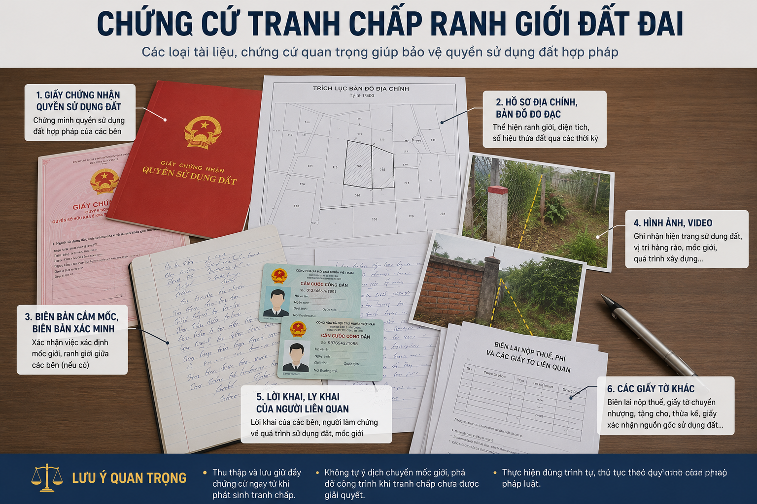 Chứng cứ tranh chấp ranh giới đất đai